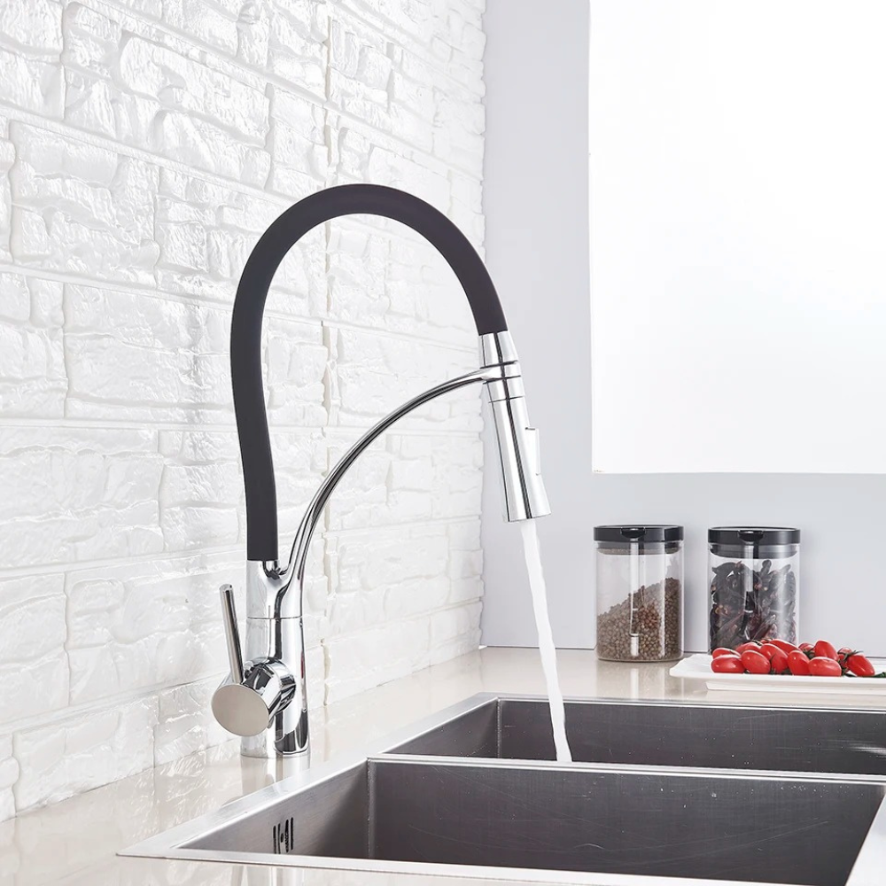 Modern Brass Kitchen Mixer Tap | Pull Out Spray & Dual Spray Modes 1